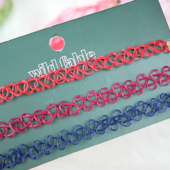 Necklace, 3 chockers , and hoop earrings NWT - Picture 5 of 7